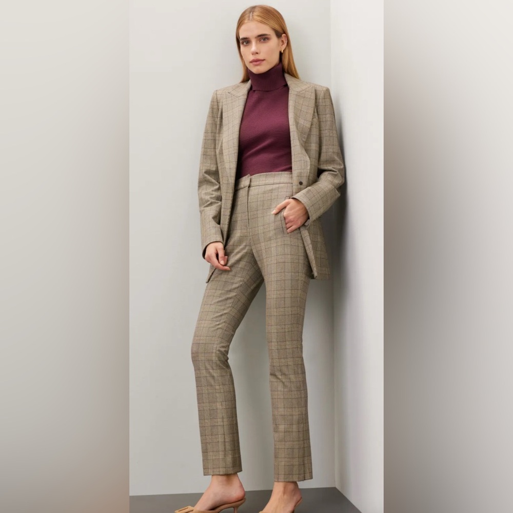 Veronica Beard Arte Slim Plaid Pants in size 4